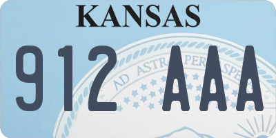 KS license plate 912AAA