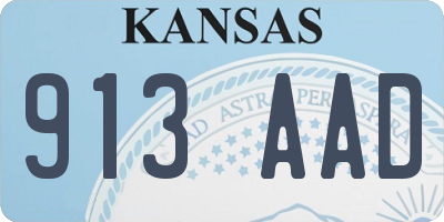 KS license plate 913AAD