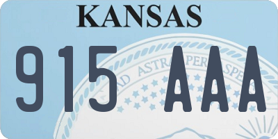 KS license plate 915AAA