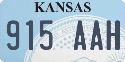 KS license plate 915AAH