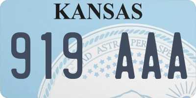 KS license plate 919AAA
