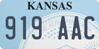 KS license plate 919AAC