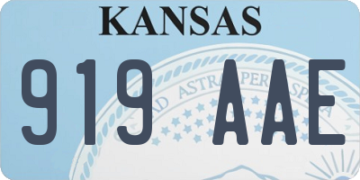 KS license plate 919AAE