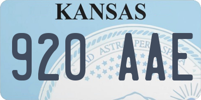KS license plate 920AAE