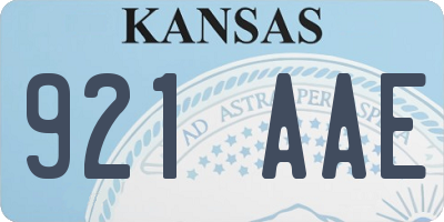 KS license plate 921AAE