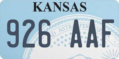 KS license plate 926AAF