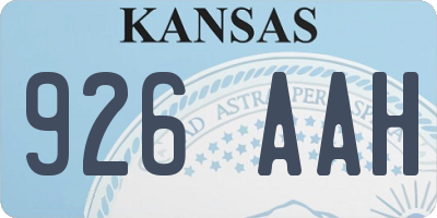 KS license plate 926AAH