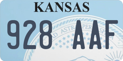 KS license plate 928AAF