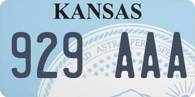 KS license plate 929AAA