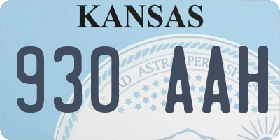 KS license plate 930AAH