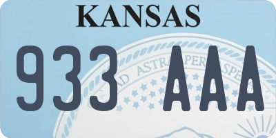 KS license plate 933AAA