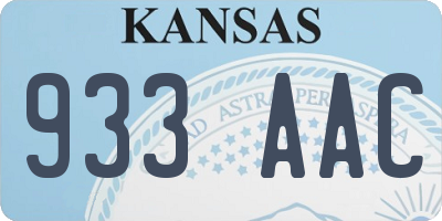 KS license plate 933AAC