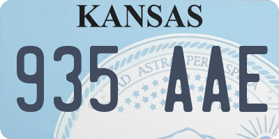 KS license plate 935AAE