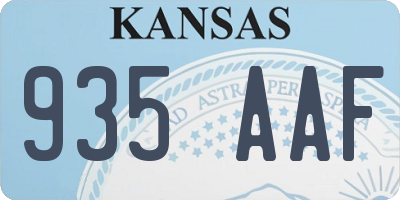 KS license plate 935AAF