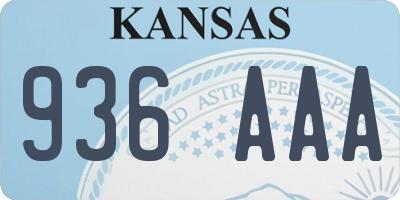 KS license plate 936AAA