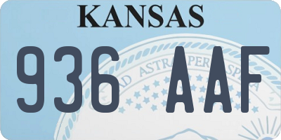 KS license plate 936AAF