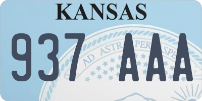 KS license plate 937AAA