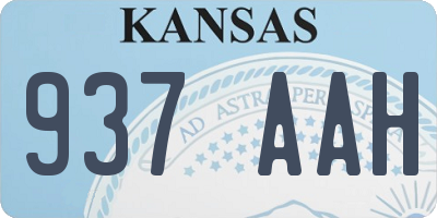 KS license plate 937AAH