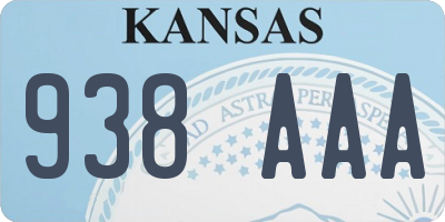 KS license plate 938AAA