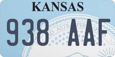 KS license plate 938AAF