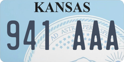 KS license plate 941AAA