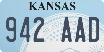 KS license plate 942AAD