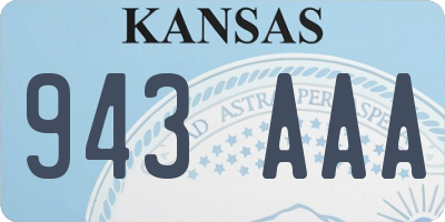 KS license plate 943AAA