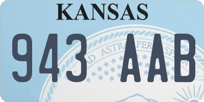 KS license plate 943AAB