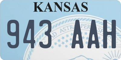 KS license plate 943AAH