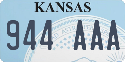 KS license plate 944AAA