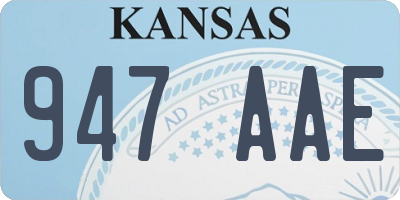 KS license plate 947AAE