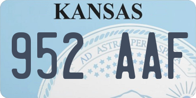 KS license plate 952AAF