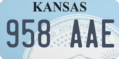 KS license plate 958AAE