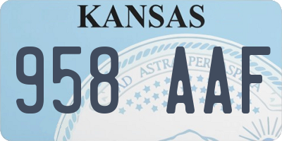 KS license plate 958AAF