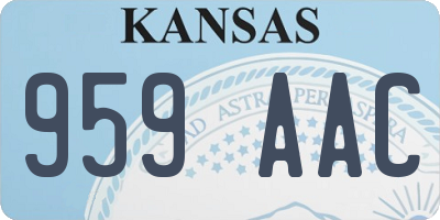 KS license plate 959AAC