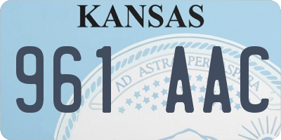 KS license plate 961AAC