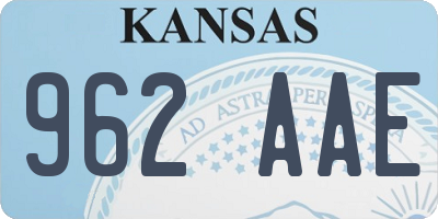 KS license plate 962AAE