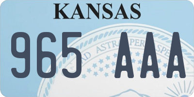 KS license plate 965AAA