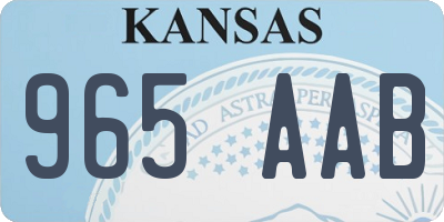 KS license plate 965AAB