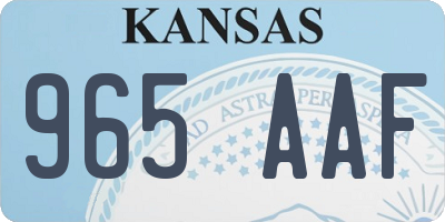 KS license plate 965AAF