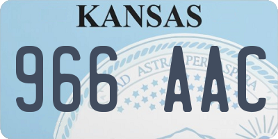 KS license plate 966AAC