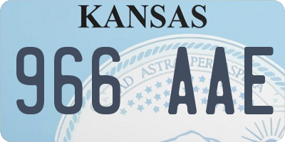 KS license plate 966AAE
