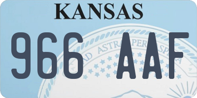 KS license plate 966AAF