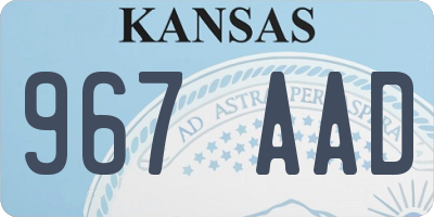 KS license plate 967AAD