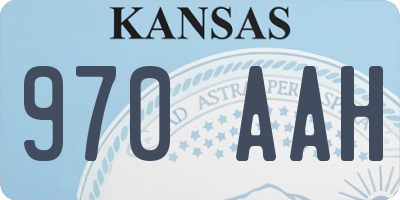 KS license plate 970AAH