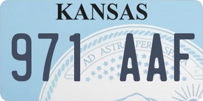 KS license plate 971AAF