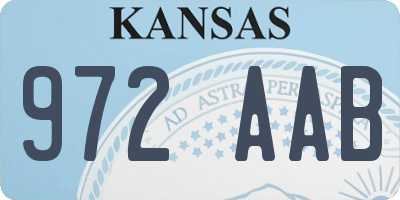 KS license plate 972AAB
