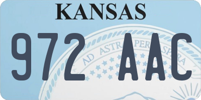 KS license plate 972AAC