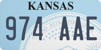 KS license plate 974AAE