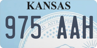 KS license plate 975AAH